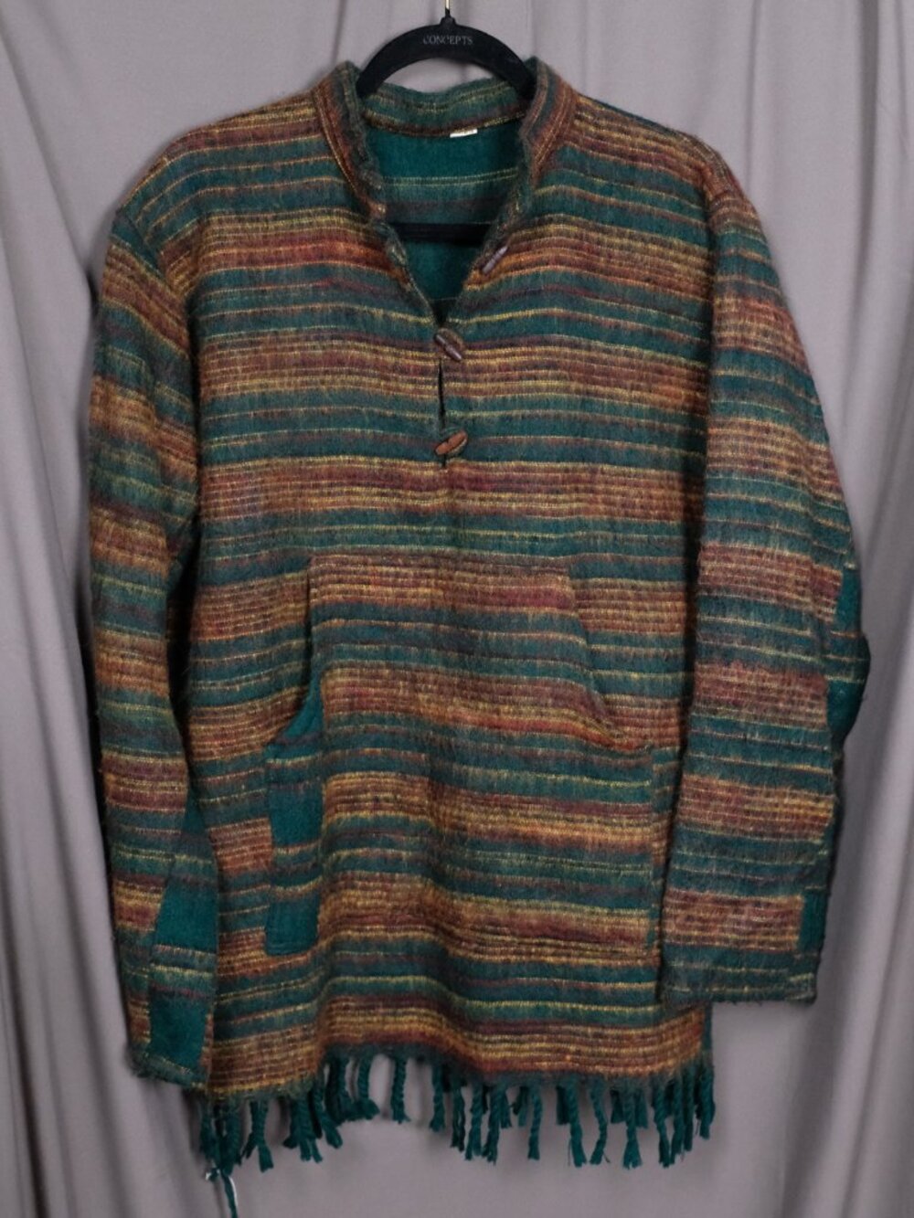 Boho Rayon Baha Pullover with wooden toggle buttons